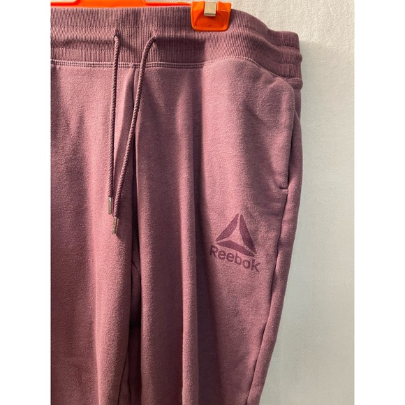Reebok plum purple‎ pocket sweatpants drawstring cuffed bottom legs - Picture 4 of 6